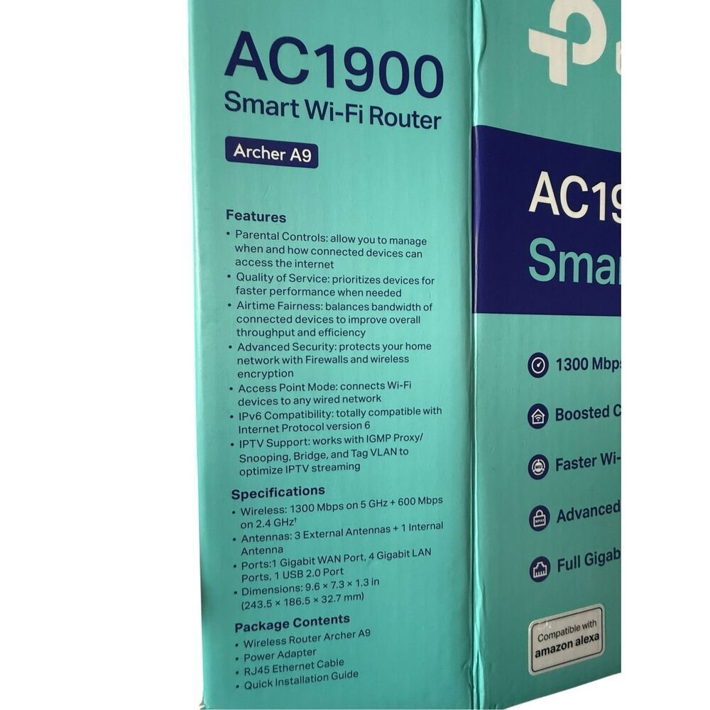 New In Box and Packaging AC1900 Smart Wi-Fi Router Archer A9 - Picture 5 of 5
